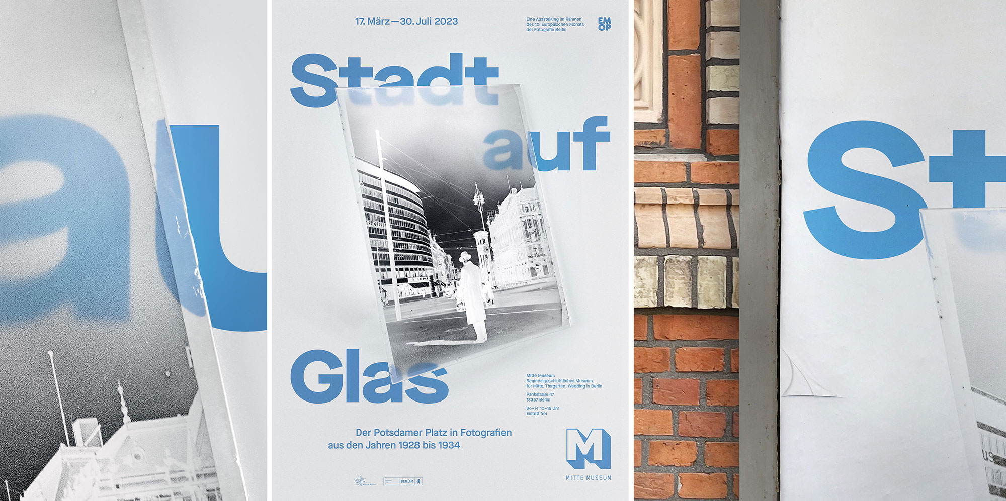 Stadt auf Glas Ausstellungs Poster im Mitte Museum Berlin